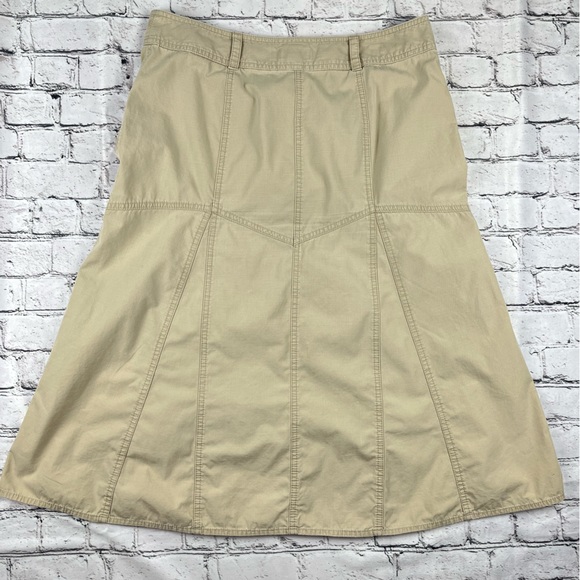 LOFT Flare Khaki Skirt 8 - Picture 5 of 8